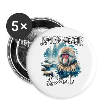 Japanmakak Papa - Buttons groß 56 mm (5er Pack) - Weiß - Vorne