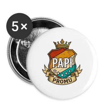 Großvater beförderte Retro-Wappen Zukünftiger Großvater - Buttons groß 56 mm (5er Pack) - Weiß - Vorne
