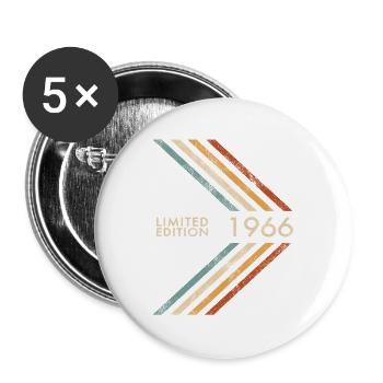 1966 Limited Edition Geburtstag Herren Damen Retro - Buttons groß 56 mm (5er Pack) - Weiß - Vorne