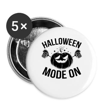 Halloween Mode On Halloween Party - Buttons groß 56 mm (5er Pack) - Weiß - Vorne