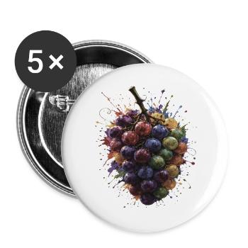 Mehrfarbige Grape Busch-Splash-Art - Buttons groß 56 mm (5er Pack) - Weiß - Vorne