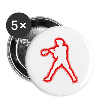 Lacrosse Spieler Herren Kinder Lacrosse Jungen - Buttons groß 56 mm (5er Pack) - Weiß - Vorne