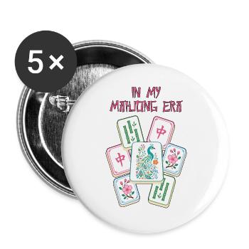In My Mahjong Era Mahjong Game Social Club - Buttons large 2.2''/56 mm (5-pack) - white - Front