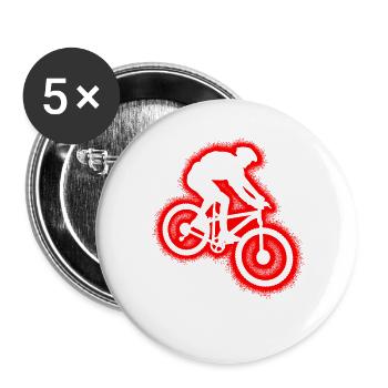 Downhill Bike Mountainbike MTB Herren Kinder - Buttons groß 56 mm (5er Pack) - Weiß - Vorne