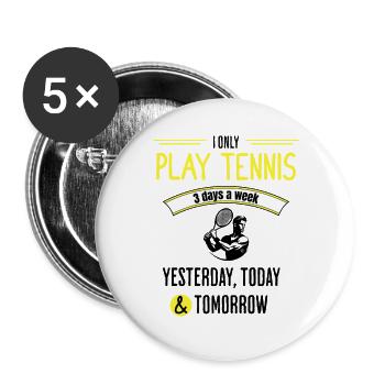 Funny Tennis Quote - Buttons large 2.2''/56 mm (5-pack) - white - Front