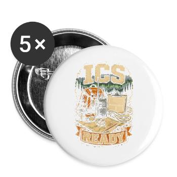 Rettungsteam ICS Ready - Buttons groß 56 mm (5er Pack) - Weiß - Vorne