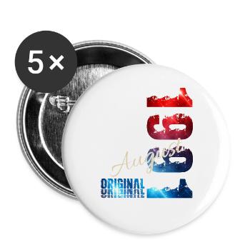 35. Geburtstag Geschenk Original August 1991 - Buttons groß 56 mm (5er Pack) - Weiß - Vorne