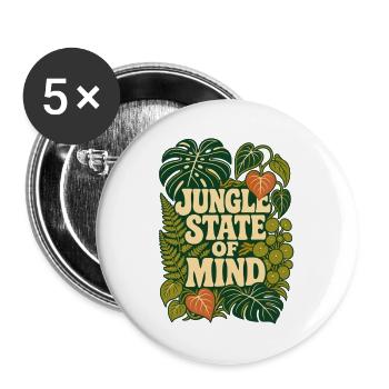 Jungle State of Mind – Tropische Pflanzen - Buttons groß 56 mm (5er Pack) - Weiß - Vorne