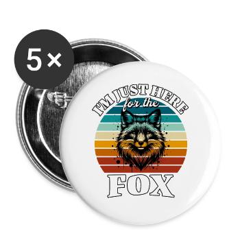 Lustige Rotfuchs Fuchs Sprüche - Buttons groß 56 mm (5er Pack) - Weiß - Vorne