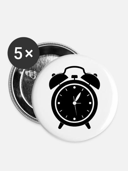 Wecker - Buttons groß 56 mm (5er Pack) - Weiß