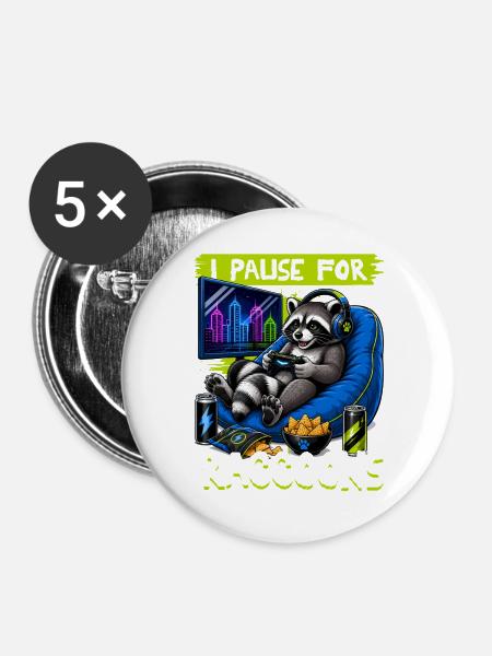 Gamer Gaming Cat Video Game - Buttons groß 56 mm (5er Pack) - Weiß