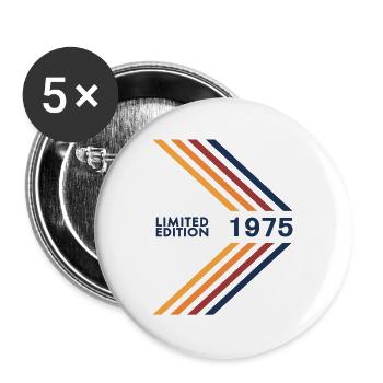 1975 Limited Edition Geburtstag Mann Frau Vintage - Buttons groß 56 mm (5er Pack) - Weiß - Vorne