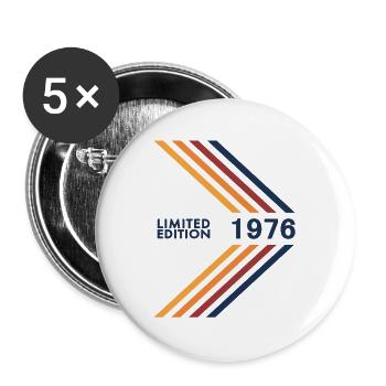 1976 Limited Edition Geburtstag Mann Frau Vintage - Buttons groß 56 mm (5er Pack) - Weiß - Vorne