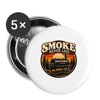 Smoke Never Lies - Buttons groß 56 mm (5er Pack) - Weiß - Vorne