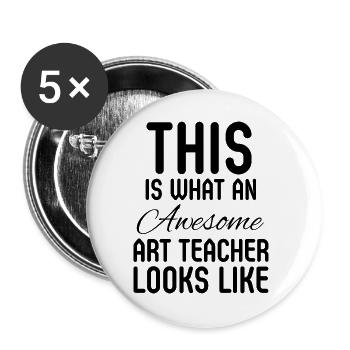 Kunstlehrerin Künstler Kreatives Geschenk - Buttons groß 56 mm (5er Pack) - Weiß - Vorne