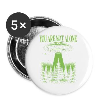 Hiking - You Are Not Alone - Alien - Buttons large 2.2''/56 mm (5-pack) - white - Front