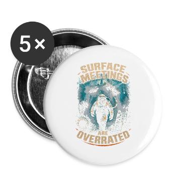 Berufstaucher Industrietaucher - Buttons groß 56 mm (5er Pack) - Weiß - Vorne