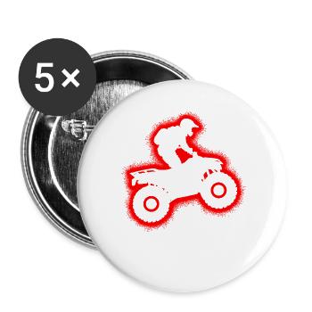 Quad ATV Motocross Kinder Herren Jungen Offroad - Buttons groß 56 mm (5er Pack) - Weiß - Vorne