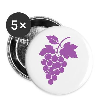 Purpurne Trauben Silhouette - Buttons groß 56 mm (5er Pack) - Weiß - Vorne