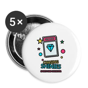 Hunting for Shiny Stones - Sports Card Motif - Buttons large 2.2''/56 mm (5-pack) - white - Front