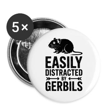Mongolian racing rat sayings gerbil gift - Buttons large 2.2''/56 mm (5-pack) - white - Front