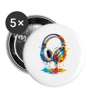  Bunte Kopfhörer Mit Farbverlauf Für - Buttons groß 56 mm (5er Pack) - Weiß - Vorne