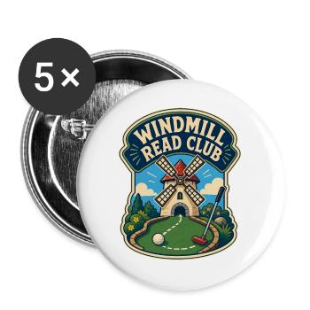 WINDMILL READ CLUB - Buttons large 2.2''/56 mm (5-pack) - white - Front