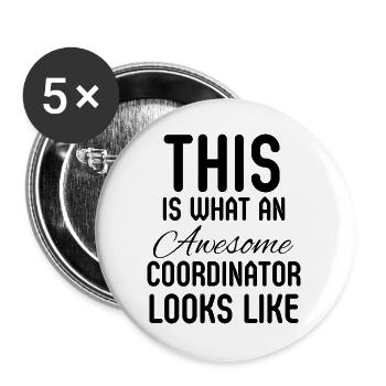 Koordinator, Kollege, Admin-Manager, Geschenk - Buttons groß 56 mm (5er Pack) - Weiß - Vorne