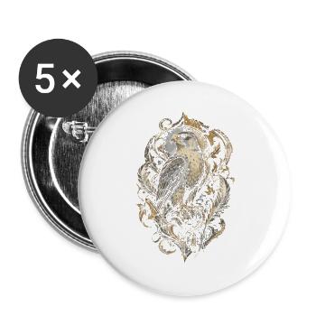 Falknerei Falkner - Buttons groß 56 mm (5er Pack) - Weiß - Vorne