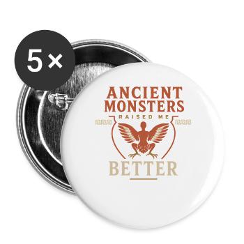Harpie Mythologie grecque Monstre fantastique - Lot de 5 grands badges (56 mm) - blanc - Devant