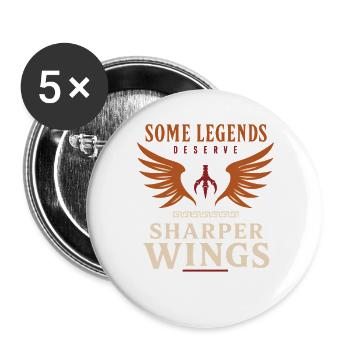 Harpie Mythologie grecque Monstre fantastique - Lot de 5 grands badges (56 mm) - blanc - Devant