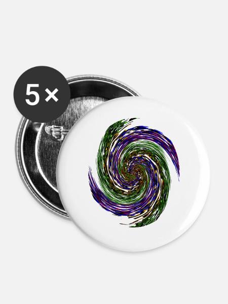 Farbenwirbel Neon Vortex - Buttons groß 56 mm (5er Pack) - Weiß
