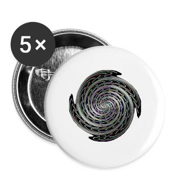 Neon Spiral Color Swirl - Buttons large 2.2''/56 mm (5-pack) - white - Front