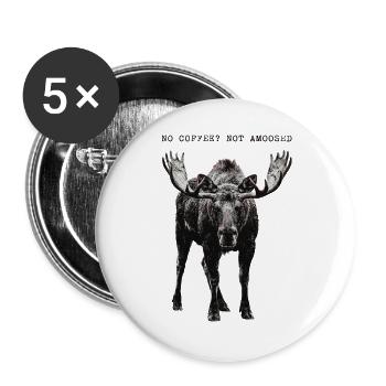 No Coffee Not Amused Moose Wilderness - Buttons groß 56 mm (5er Pack) - Weiß - Vorne