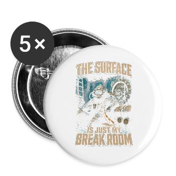 Berufstaucher Industrietaucher - Buttons groß 56 mm (5er Pack) - Weiß - Vorne