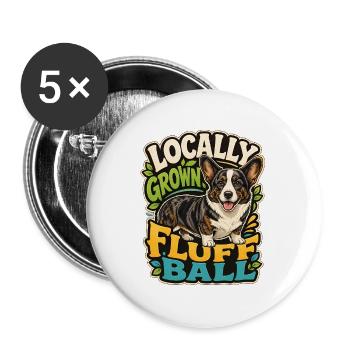 Cardiganwelshcorgi - Buttons large 2.2''/56 mm (5-pack) - white - Front