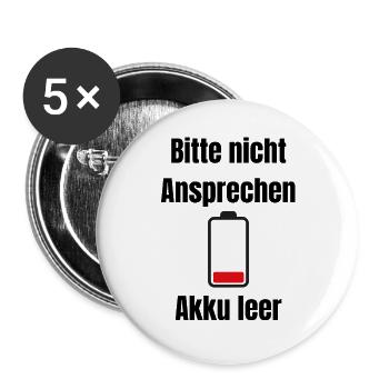 Niedrige Batterie Silhouette - Buttons groß 56 mm (5er Pack) - Weiß - Vorne