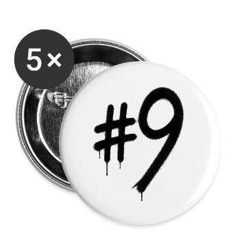 Graffiti Digit9 Street Art - Buttons large 2.2''/56 mm (5-pack) - white - Front