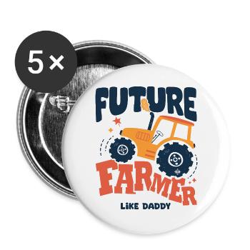 Future Farmer Like Daddy Baby Tractor - Buttons large 2.2''/56 mm (5-pack) - white - Front