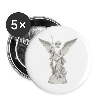 Geflügelter Engel mit Speer-Illustration - Buttons groß 56 mm (5er Pack) - Weiß - Vorne