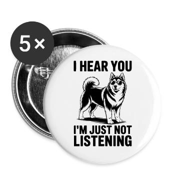 Alaskan Malamute Sayings Alaskan Malamute Gift - Buttons large 2.2''/56 mm (5-pack) - white - Front