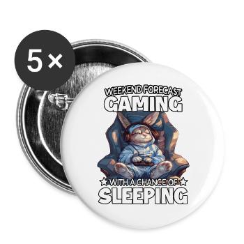 Weekend Gaming: Sleeping Bunny - Buttons large 2.2''/56 mm (5-pack) - white - Front
