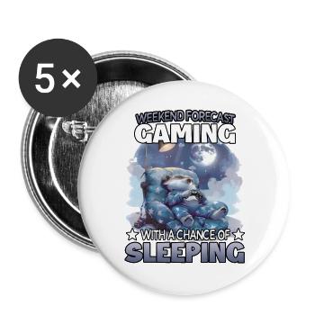 Gaming Weekend Sleep Probability - Buttons large 2.2''/56 mm (5-pack) - white - Front