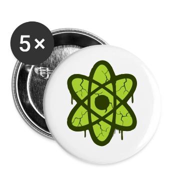 Atom Symbol Graffiti Logo - Buttons large 2.2''/56 mm (5-pack) - white - Front