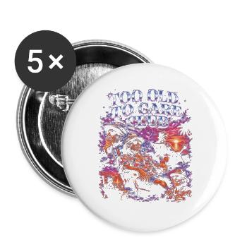 Trop vieux pour s’en soucier Vacances de grand-père - Lot de 5 grands badges (56 mm) - blanc - Devant