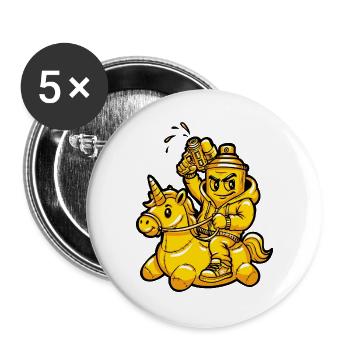Unicorn Graffiti Summer - Buttons large 2.2''/56 mm (5-pack) - white - Front