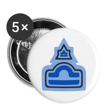 Zodiac Tribal Libra and Air - Buttons large 2.2''/56 mm (5-pack) - white - Front