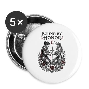Bound by Honor | Medieval Gothic Love - Buttons large 2.2''/56 mm (5-pack) - white - Front
