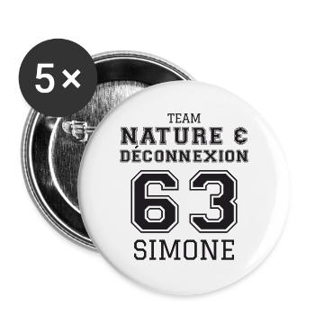 Team Nature Deconnexion 63 Simone T-Shirt Cadea... - Lot de 5 grands badges (56 mm) - blanc - Devant