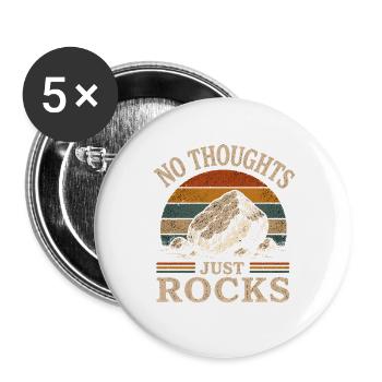 Geology Fan Rocks Collecting Rocks - Buttons large 2.2''/56 mm (5-pack) - white - Front